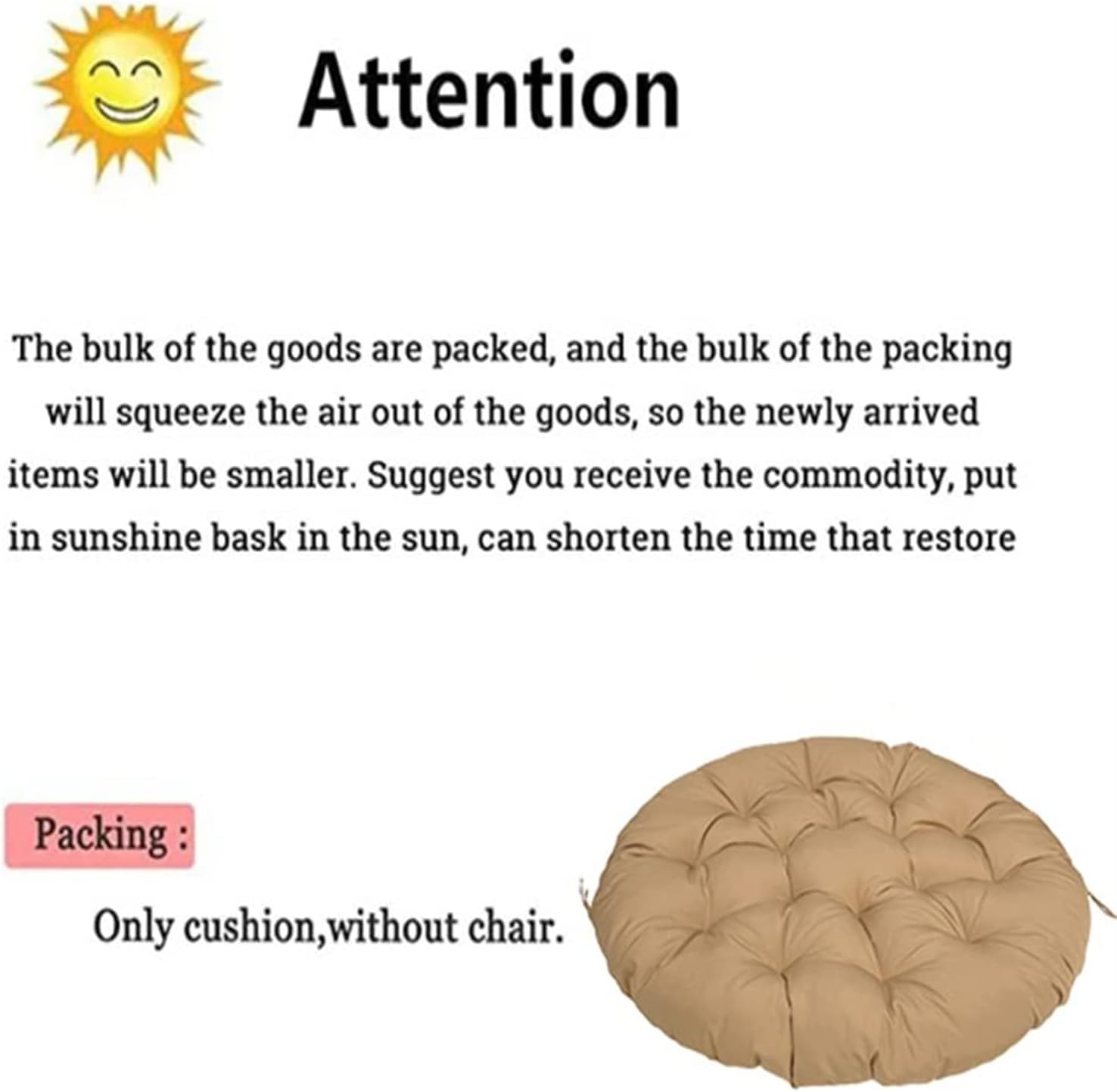 Cojines para silla redonda de hongos resistentes al agua, cojín de repuesto para silla Papasan de gran tamaño, cojín de asiento de bambú, suave,