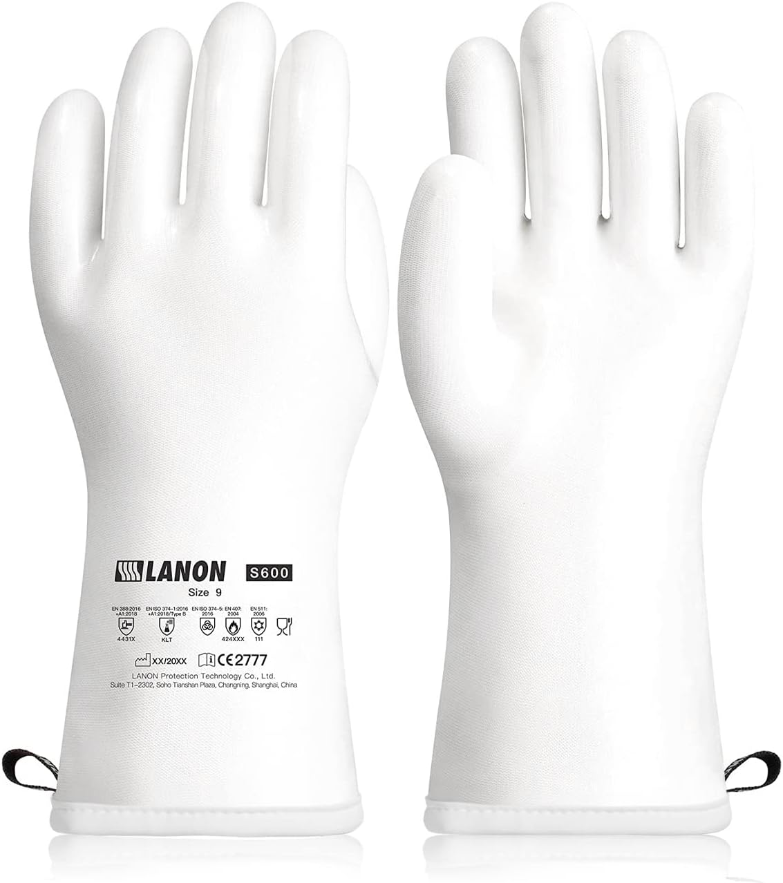 Guantes de horno de silicona líquida, 7 capas (-100 F a 570 F), guantes resistentes al calor, guantes de barbacoa con 5 dedos para tacto de