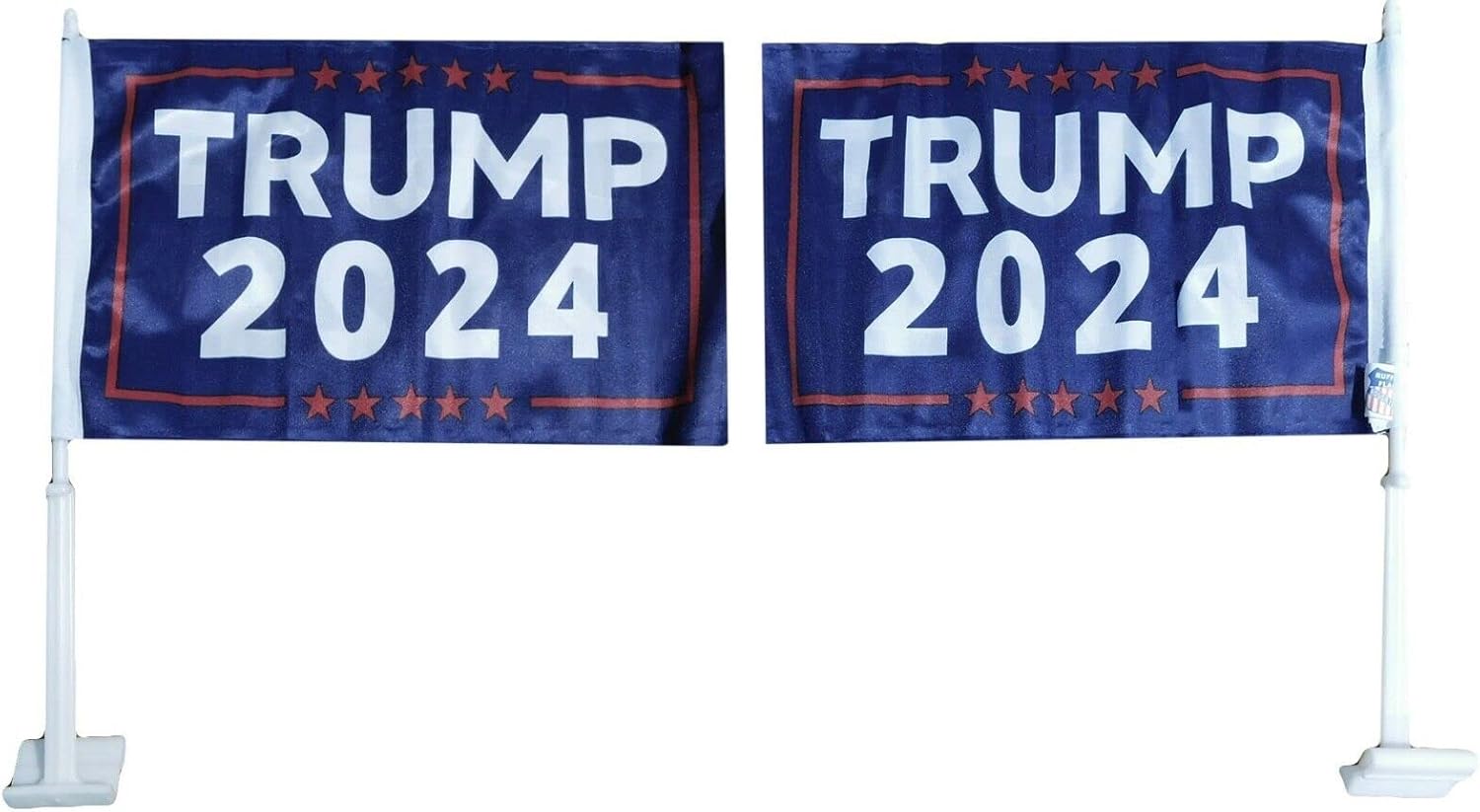 Premium 12 Pack Trump 2024 12″x18″ Double Sided Rough Tex Knit Nylon Car Flag