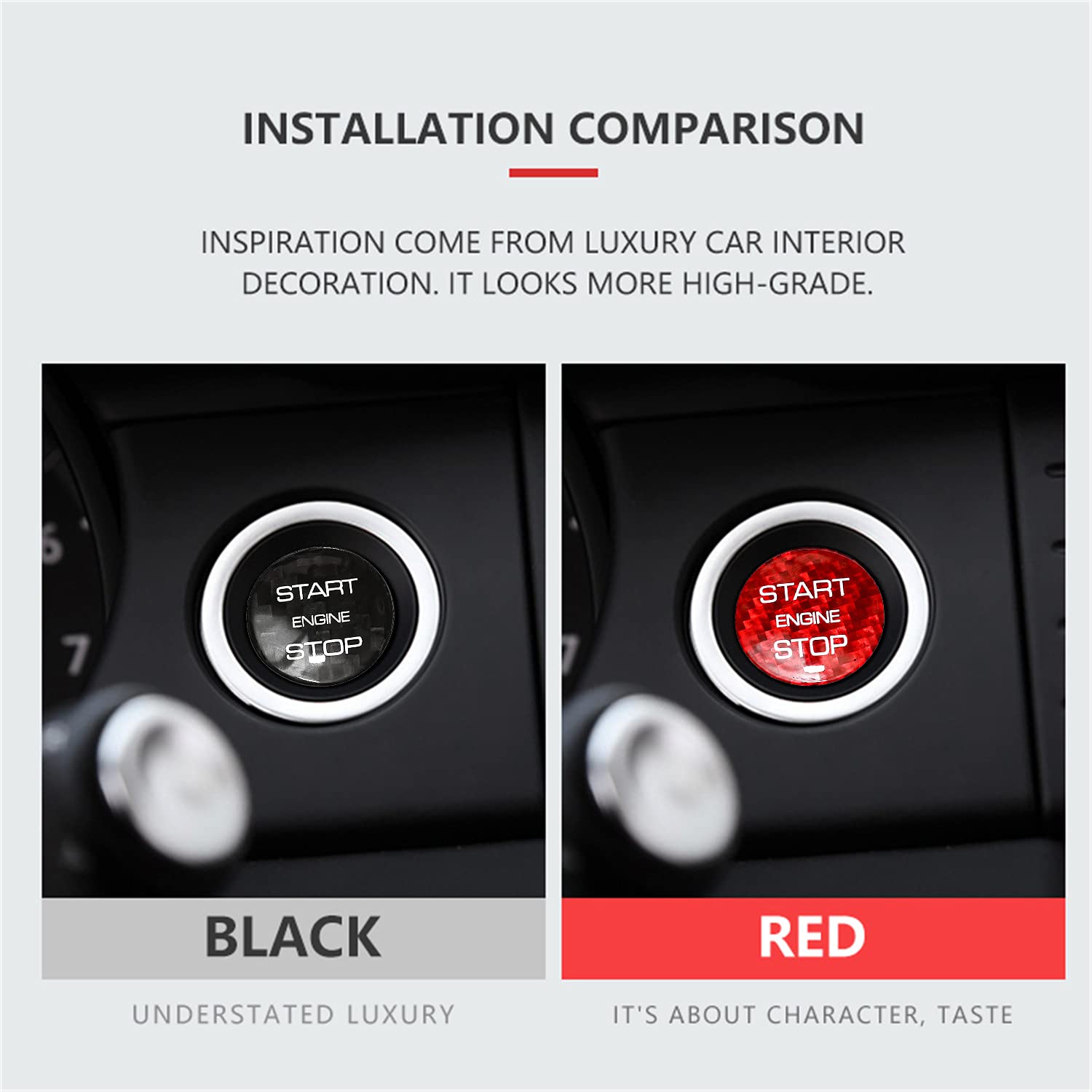 Adhesivo para interruptor de arranque de encendido rojo para Land Rover Discovery Sport para Range Rover Evoque Velar Start Stop Cubierta del botón