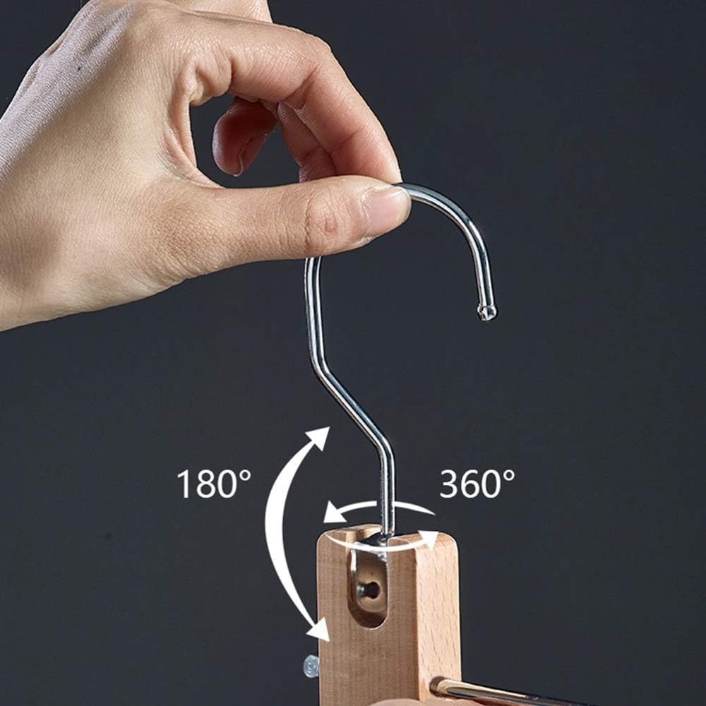 Perchas plegables para pantalones que ahorran espacio, perchero de acero inoxidable y madera, antideslizante de 5 capas para jeans para organizador