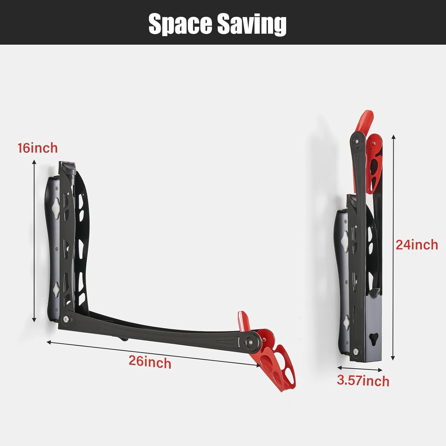 Ultrawall BIKEPAL – Portabicicletas giratorias, solución de almacenamiento de bicicletas sin elevación para el hogar, soporte de bicicleta de