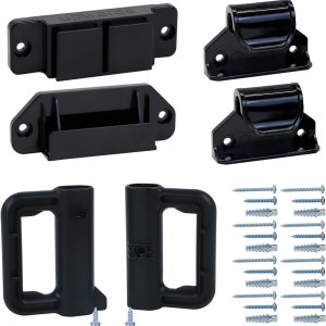 KISKIZ Kit de piezas de repuesto retráctiles para puerta de bebé (negro) Juego completo de puertas retráctiles para bebés Juego completo de KISKIZ Kit de piezas de repuesto retráctiles para puerta de bebé (negro) Juego completo de puertas retráctiles para bebés Juego completo de
