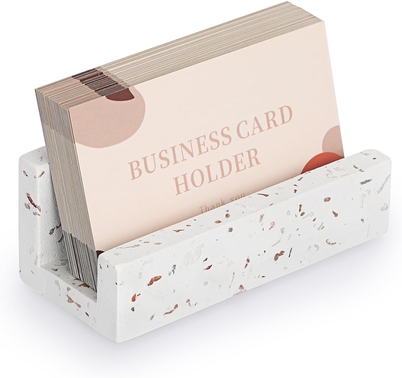 Hipiwe Soporte para tarjetas de visita para escritorio, terrazo, soporte de exhibición de tarjetas de visita de escritorio, soporte de exhibición