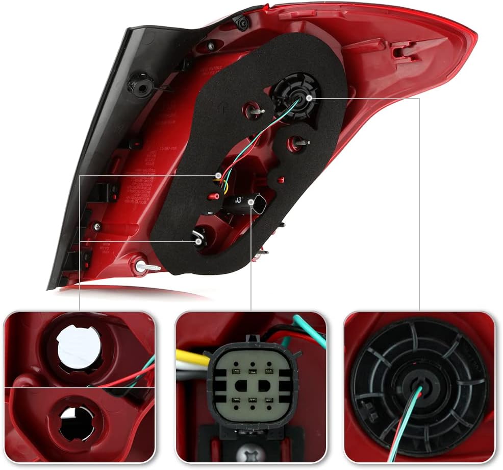ACANII – Para 2017-2022 Buick Encore Rojo Claro OE Estilo de Fábrica LED Luz Trasera Lámpara de Freno Reemplazo Lado Izquierdo del Conductor