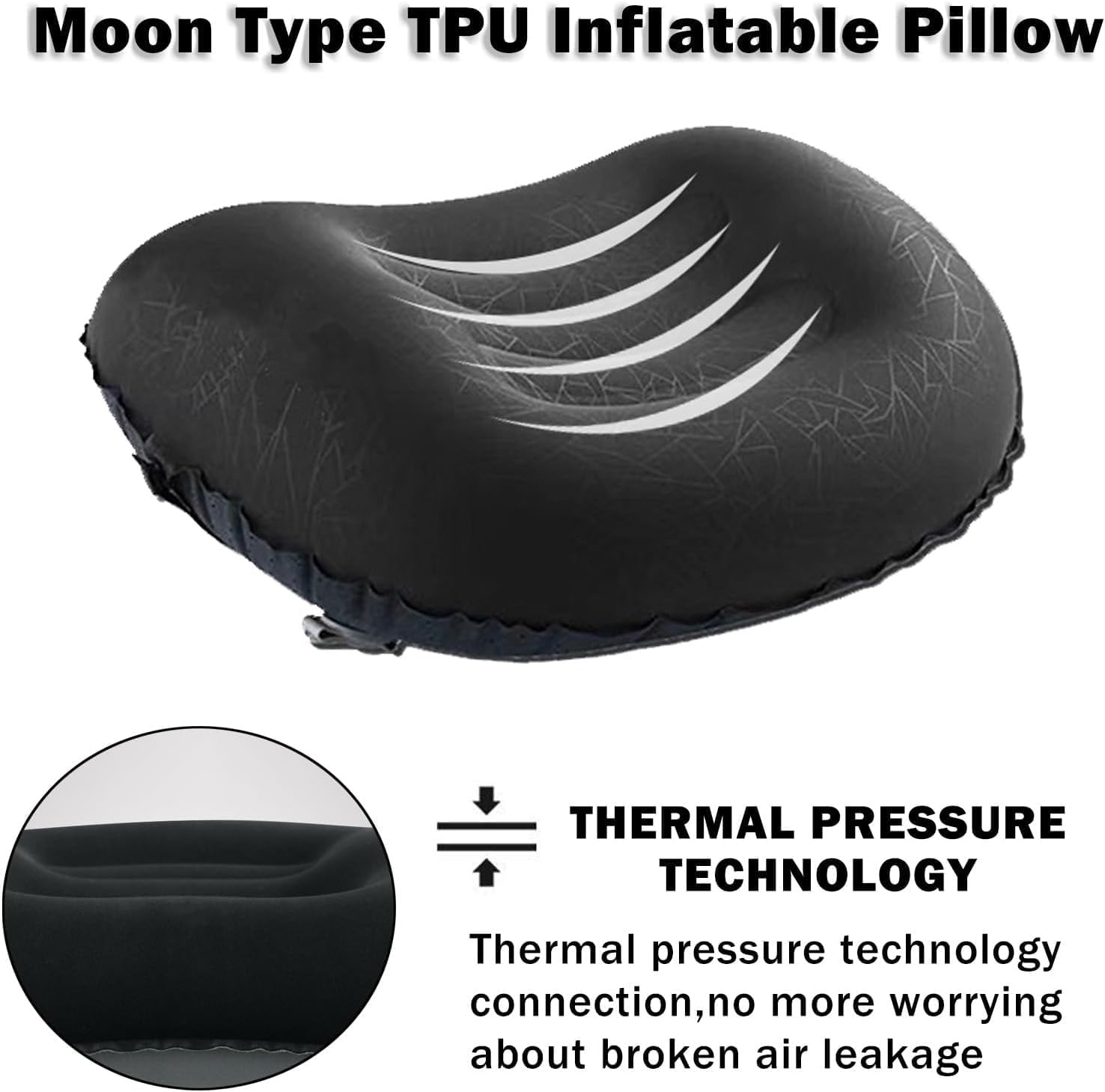 GUGUZ Almohada inflable ultraligera de viaje para campamento, cómoda, sin ruido, almohadas portátiles para senderismo y mochilero para dormir,