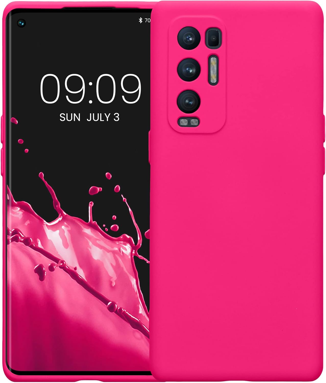 kwmobile Funda compatible con Oppo Find X3 Neo – Funda protectora delgada de TPU con acabado mate suave – Rosa neón