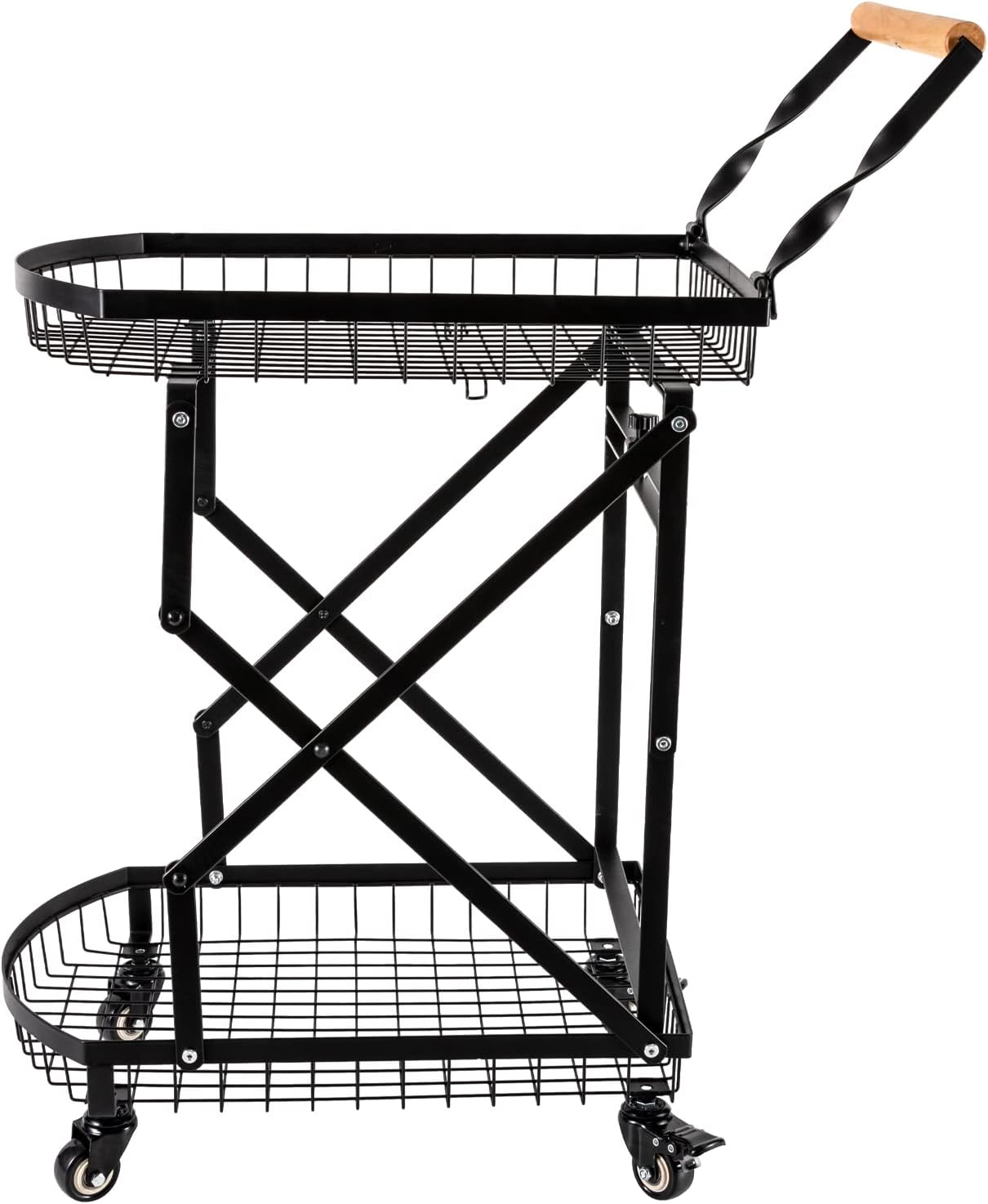 Camión de mano plegable multiusos 2 en 1 con mango retráctil en ruedas, carrito de compras con ruedas rodantes, carga de 88 libras