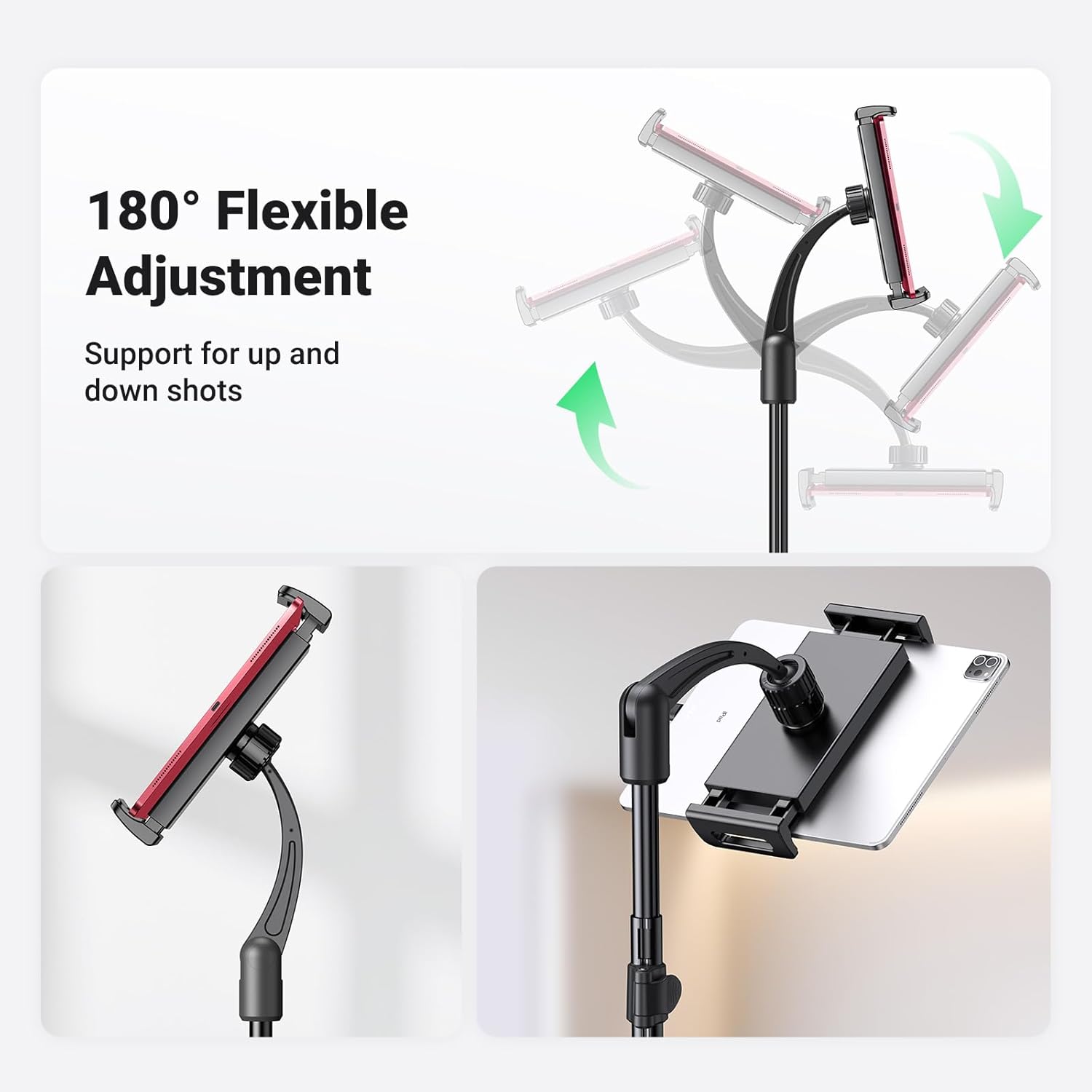 UGREEN Soporte de trípode para tableta, soporte para tableta, ajuste de altura de 68 pulgadas, compatible con iPad Pro 12.9, iPad Air Mini 6 5 4 3