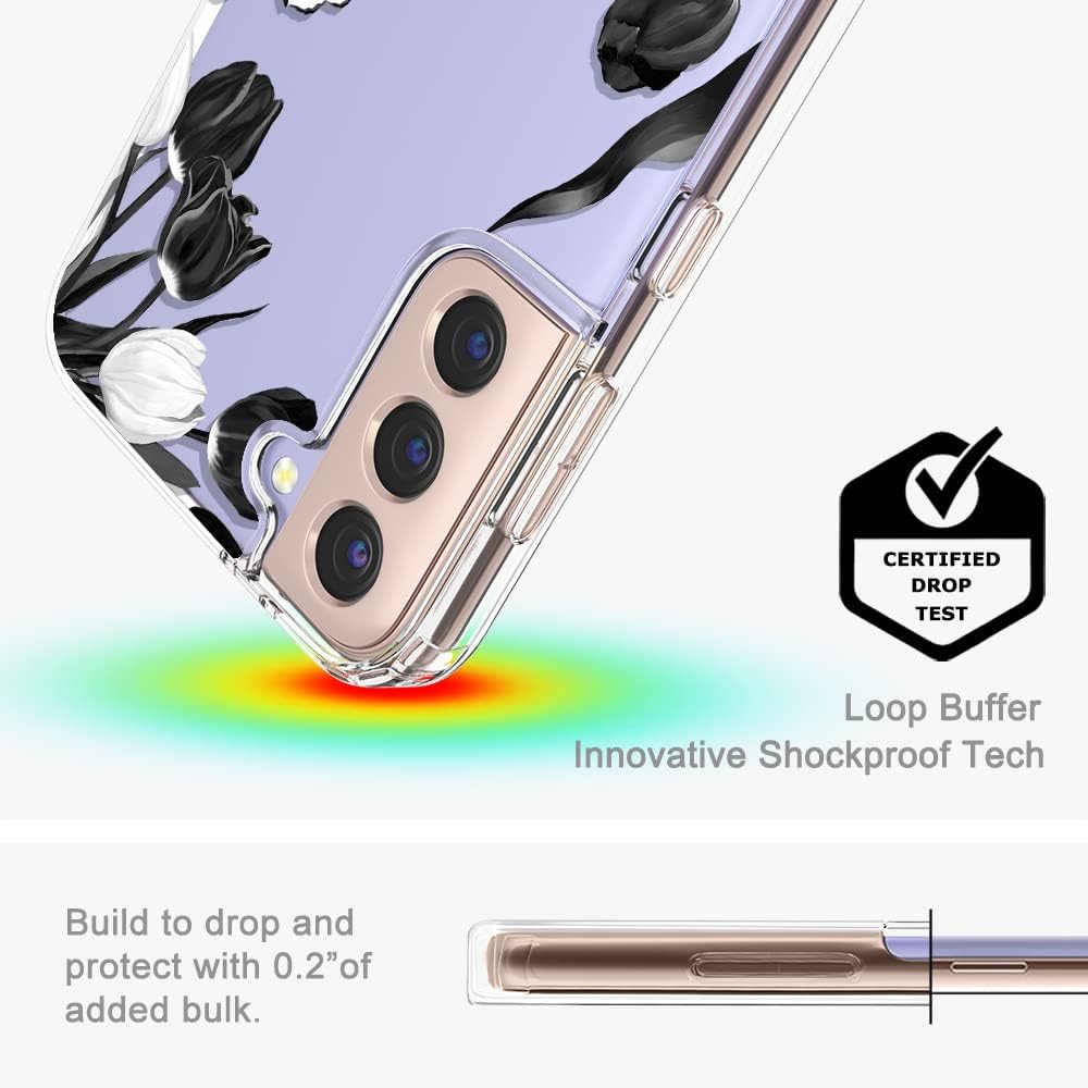 MOSNOVO Funda diseñada para Galaxy S21, protección contra caídas de grado militar de 6.6 pies, funda transparente a prueba de golpes para Samsung