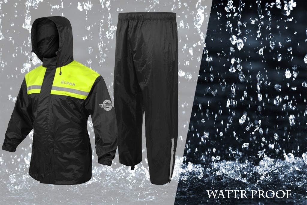 Alpha Cycle Gear – Traje de lluvia para hombre y mujer, chaqueta y pantalón, diseño reflectante e impermeable