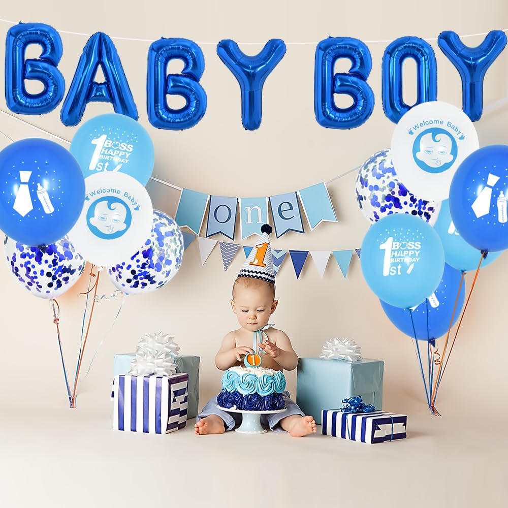 TONIFUL 52 globos azules de la letra A-Z de 16 pulgadas con frase personalizada, letras del alfabeto de Mylar para crear tu propia bandera,