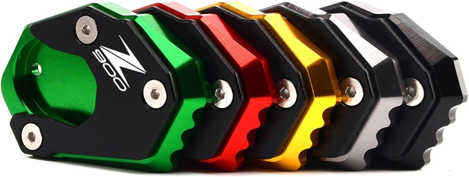 Extensión de soporte lateral de motocicleta de aluminio CNC para Kawasaki Z 650 900 Z900 RS SE Z650 Z900RS 2017-2022 (color rojo-Z900)