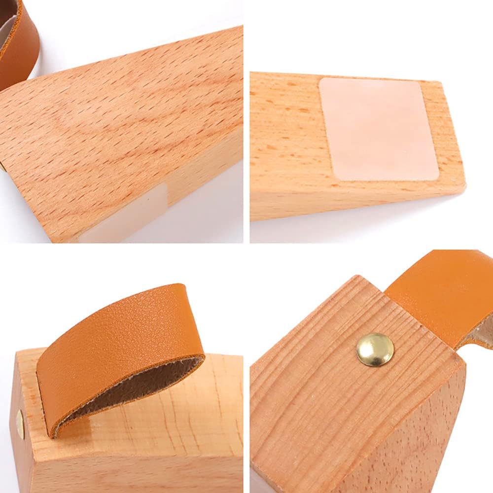Tope de puerta de madera, cuña antideslizante de madera maciza, cuñas de tope de puerta resistentes y duraderas, ajuste para costura inferior de