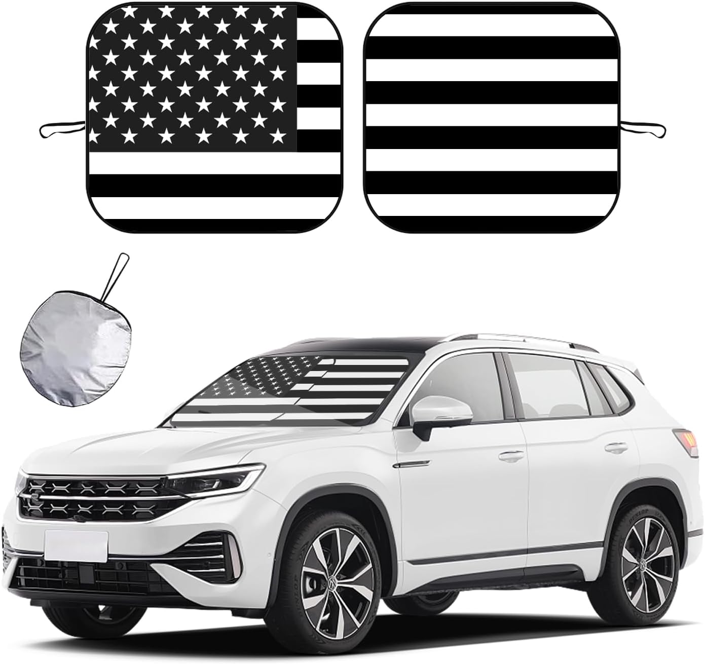 2 parasoles para parabrisas de automóvil, bloqueador de calor solar y rayos UV, protector plegable de 28 x 31 pulgadas, accesorios universales para