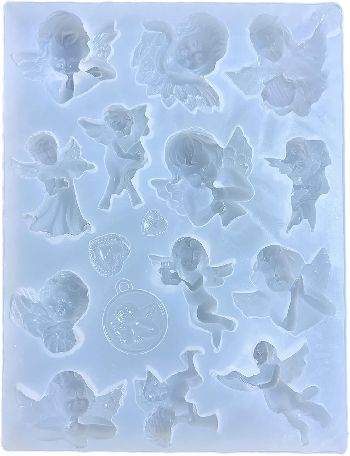 Moldes para coctelera de resina, moldes de resina UV, lindo molde de silicona de ángel hueco de epoxi rellenos de silicona molde de relleno de