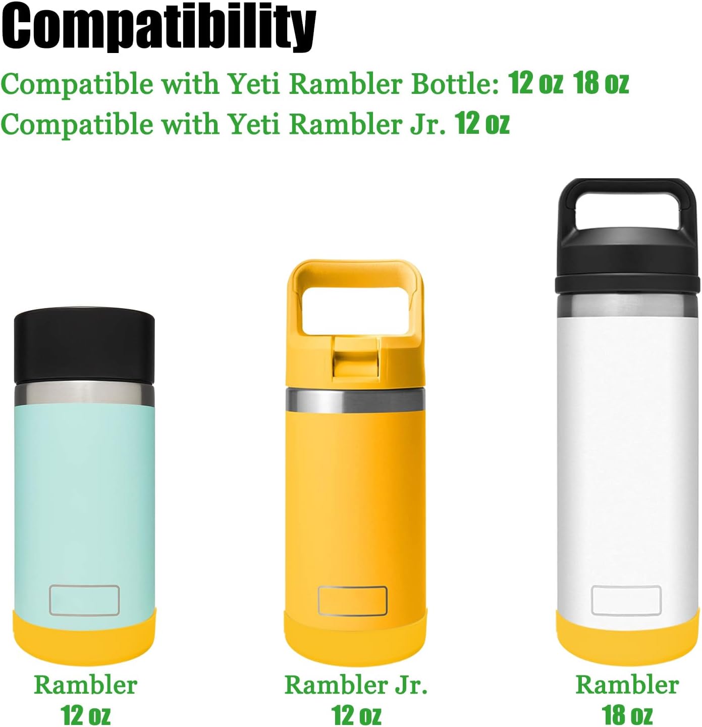 Funda de silicona para botas YETI Rambler Jr de 12 onzas y Rambler de 12 onzas y 18 onzas, protección más segura para botella YETI Rambler  Apto