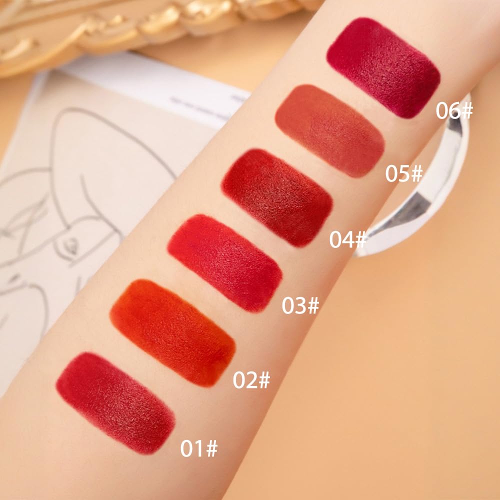 BINGBRUSH Juego de lápices labiales de terciopelo hidratante y sedoso, mate, de larga duración, impermeable, de color liso, lápiz labial nutritivo