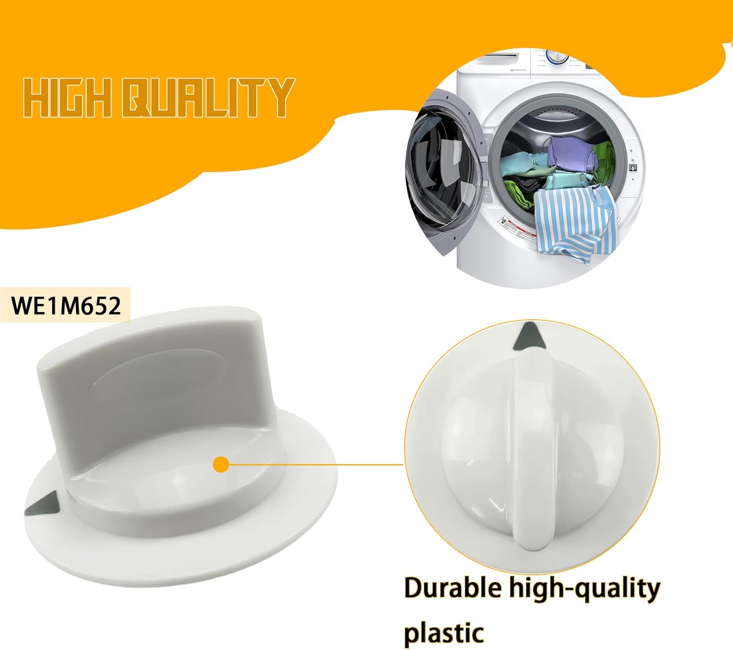 WE1M652 – Perilla de control de temporizador para secadora de ajuste exacto para secadores Hotpoint y GE, sustituye a 1264289 AP3995164 PS1482196