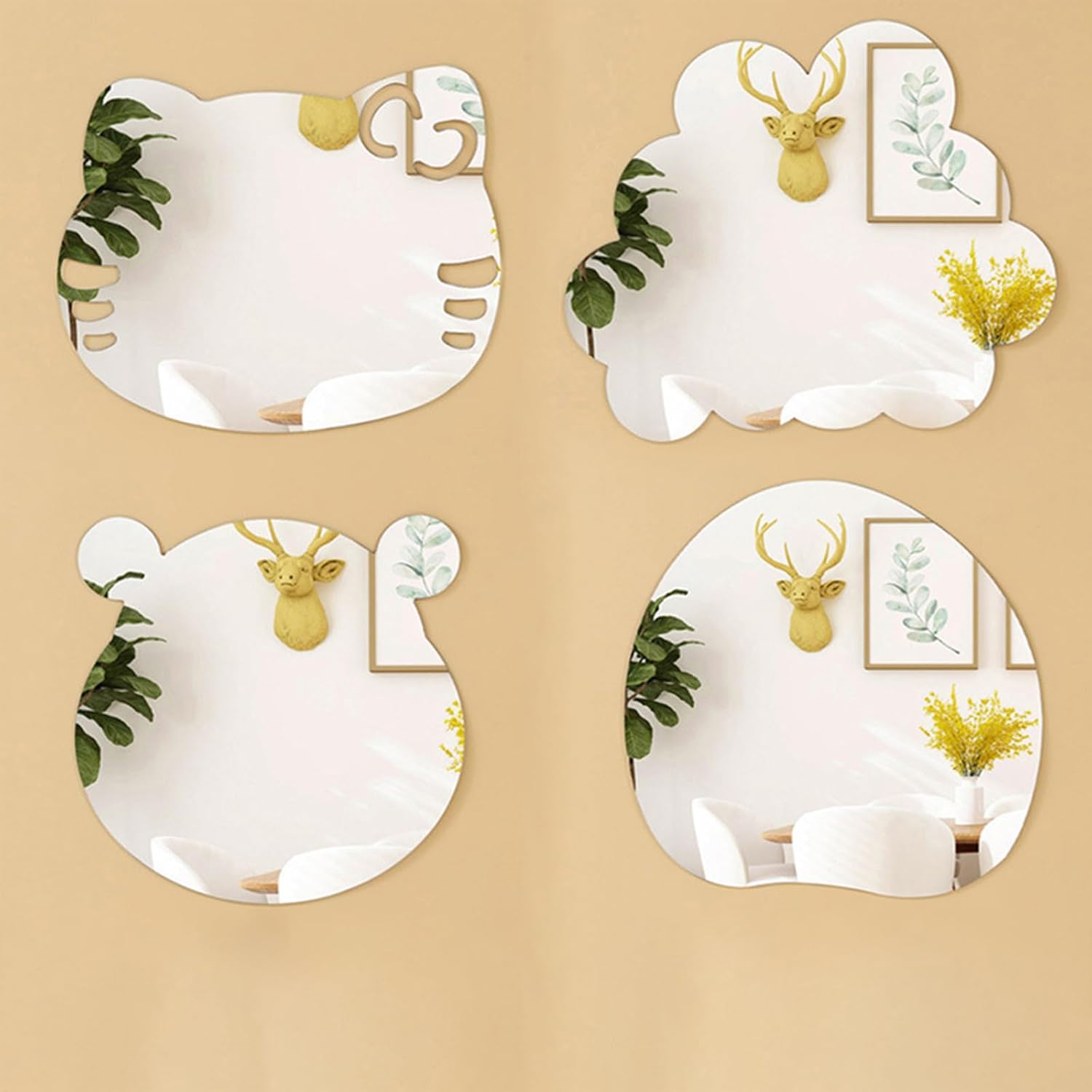 Calcomanías de espejo acrílico 3D para decoración de pared, removibles, bonitos espejos, bricolaje, espejo, mariposa, mural, calcomanías de pared