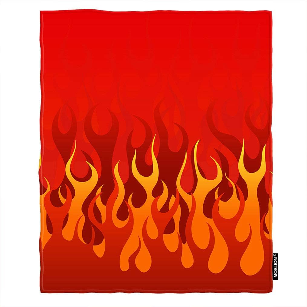Moslion Soft Cozy Throw Blanket Abstract Flame Red Fuzzy Warm CouchBed Blanket for AdultYouth Polyester 60 X 80 Inches(HomeTravelCamping Applicable)