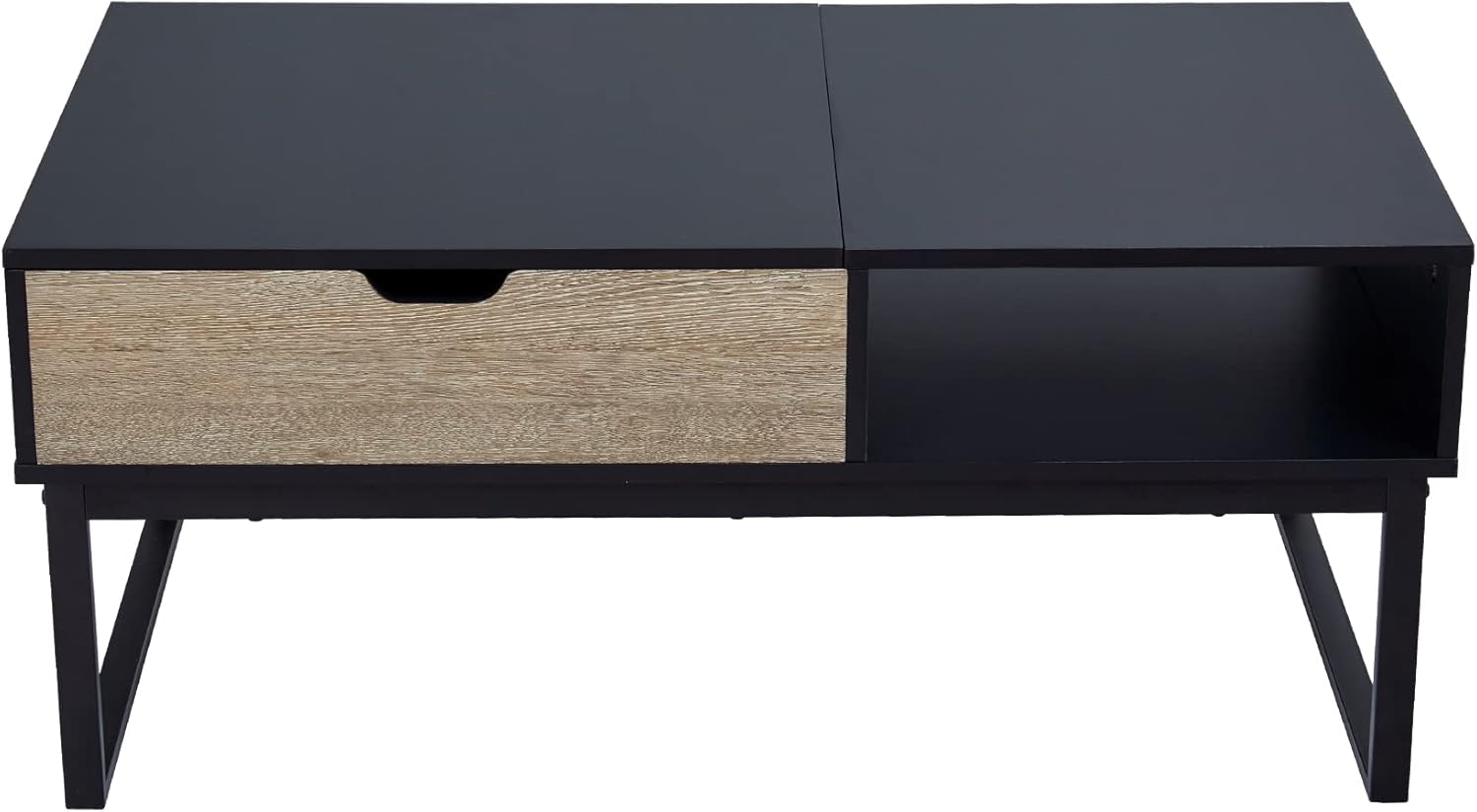 Peaktop – Mesa auxiliar elevable con almacenamiento y patas de metal