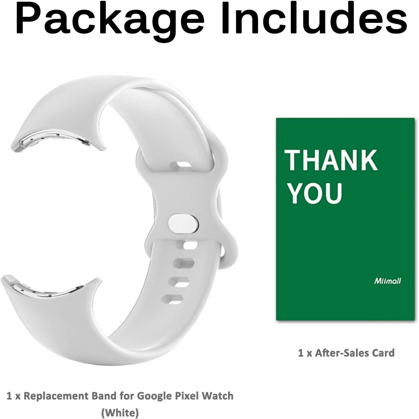 Miimall Correa de silicona compatible con Google Pixel Watch de 2 bandas, correa de reloj Google Pixel, correa flexible de ajuste rápido,