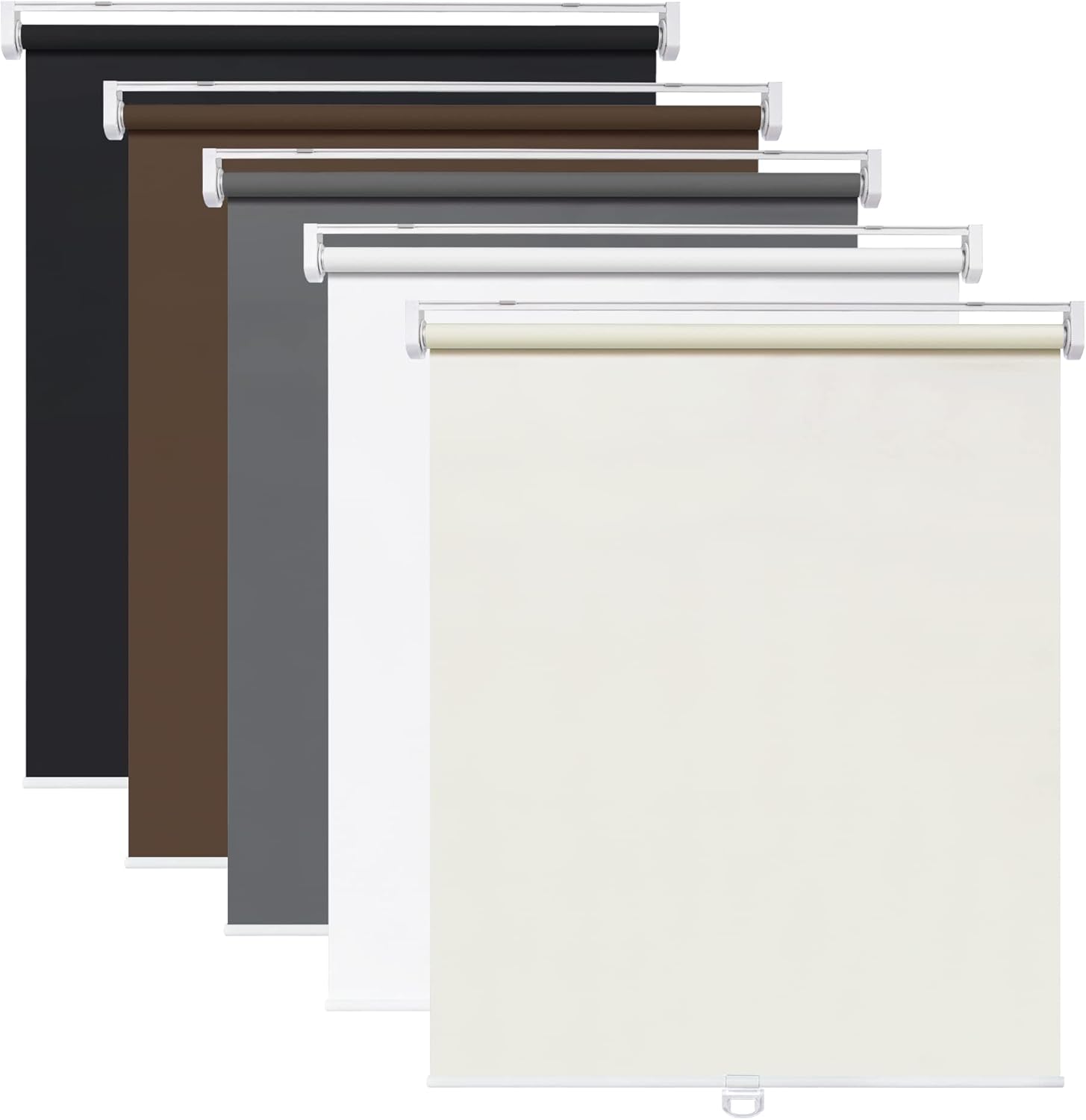 LazBlinds Persianas enrollables sin cordones, sin herramientas, sin taladro, 100 % opacas, tela impermeable, con aislamiento térmico, protección UV,