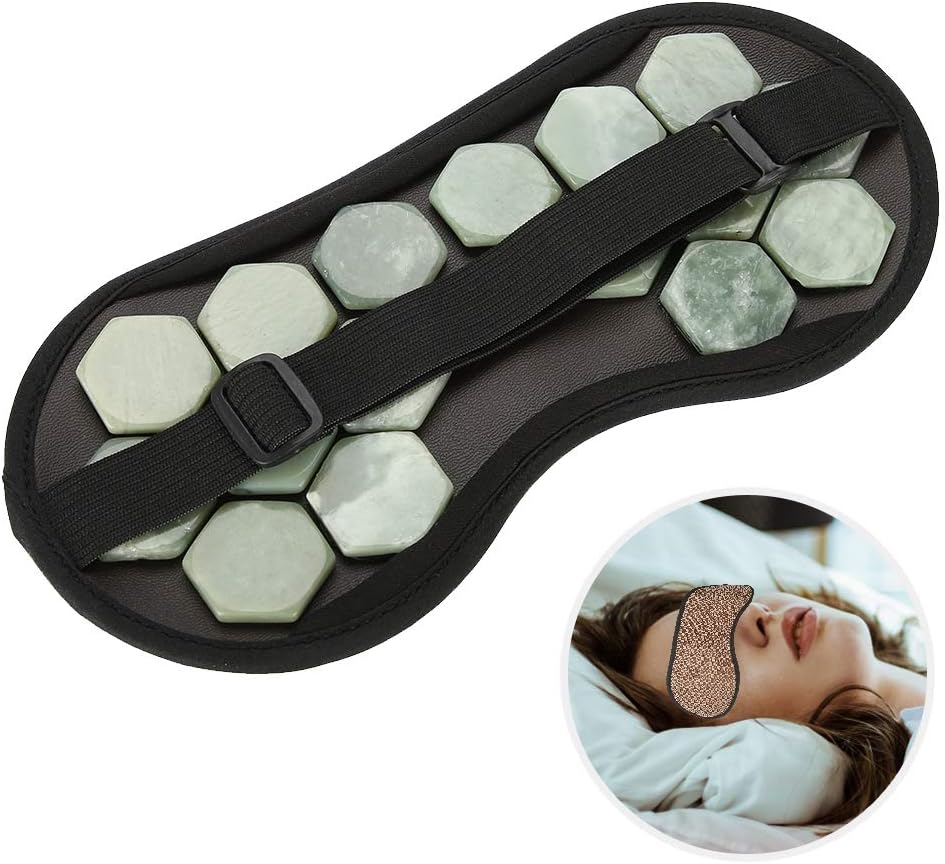Máscara de ojos de piedra de jade, máscara magnética de germanio de piedra de jade, sombra de ojos para dormir, cuidado de la salud, máscara de ojos