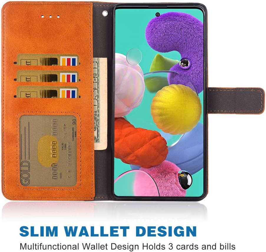 Funda para teléfono Samsung Galaxy A51 2020, funda tipo cartera con tapa, de piel sintética, ranuras para tarjetas de crédito, protección de cuerpo