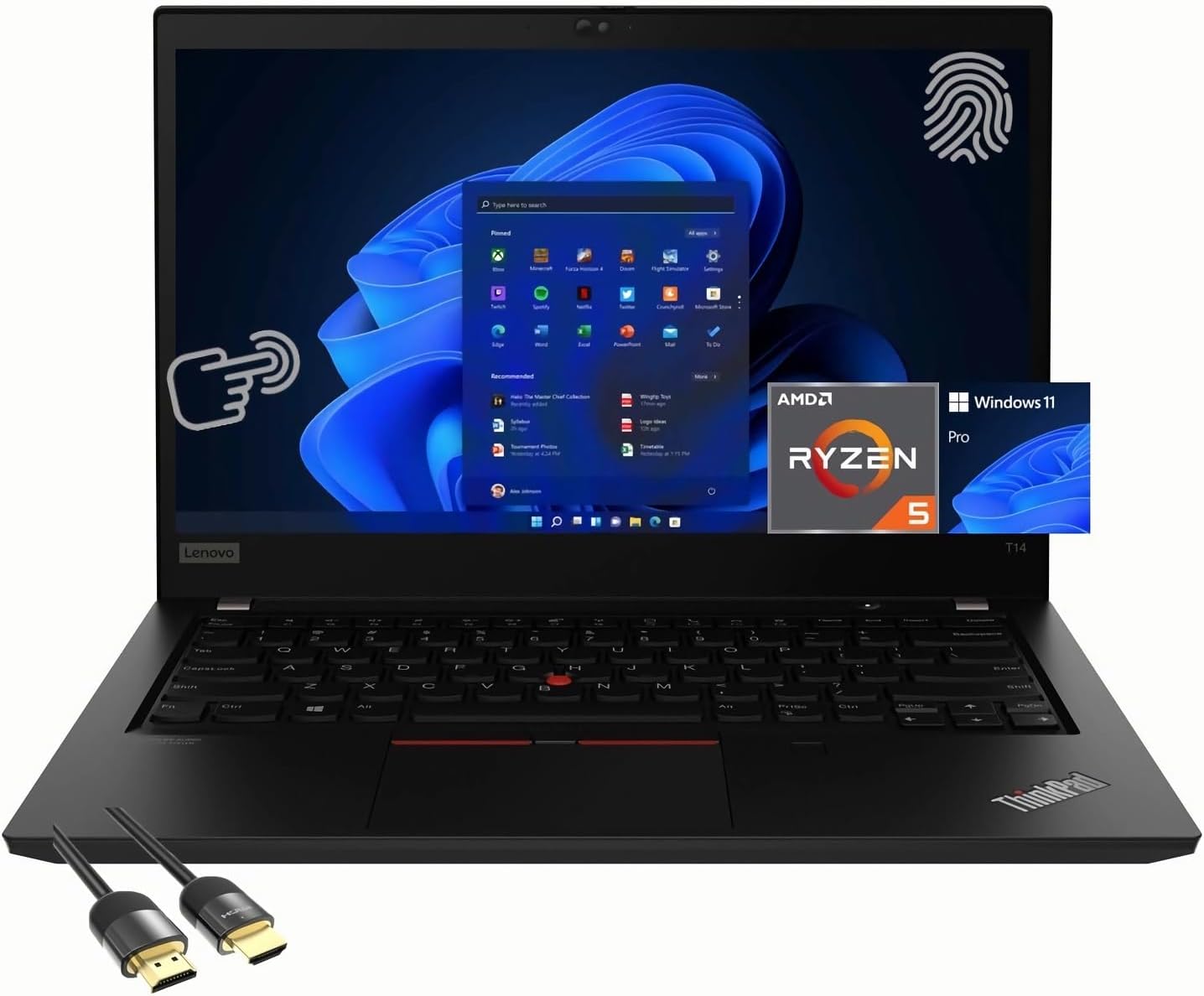 Lenovo ThinkPad T14 – Laptop de negocios, pantalla táctil FHD IPS de 14 pulgadas, AMD 6-Core Ryzen 5 Pro 5650U (Beat i7-1265U), 32 GB de RAM, 1 TB