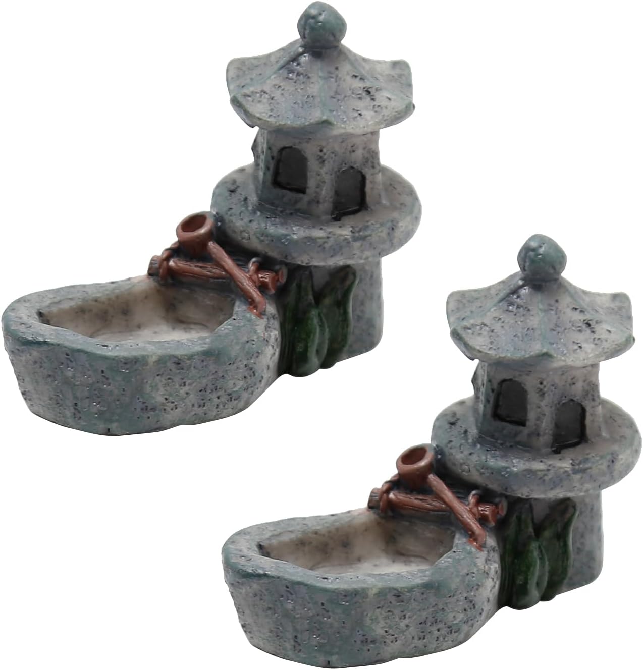 10 mini figuras retro de torre de estanque, mini estatua de pagoda, estilo japonés, farol de pagoda en miniatura, torre de piedra para jardín,