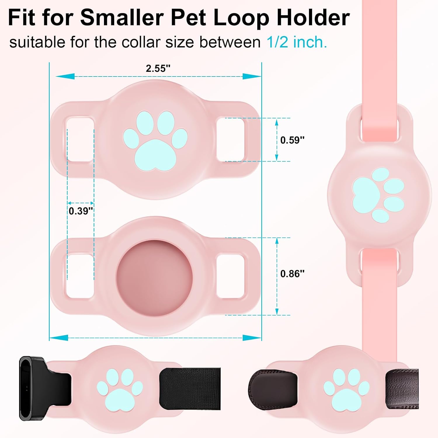 Soporte para Airtag para collar de gato para collar de gato, soporte protector para collar de perro Apple Airtag pequeño, paquete de 2 fundas