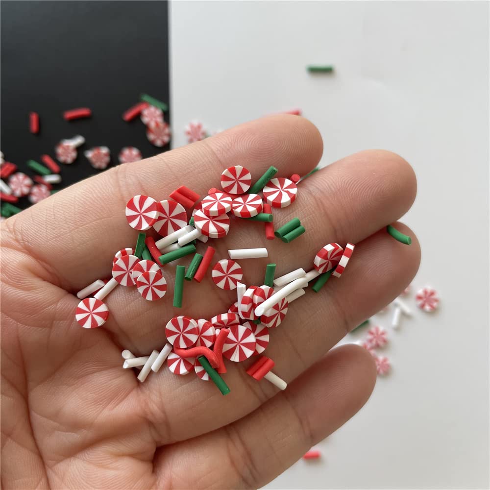 Paquete de 2 onzaspaquete de mezclas de Navidad, suministros de polímero de arcilla suave, decoración de bricolaje para arte de uñas, kit de limo
