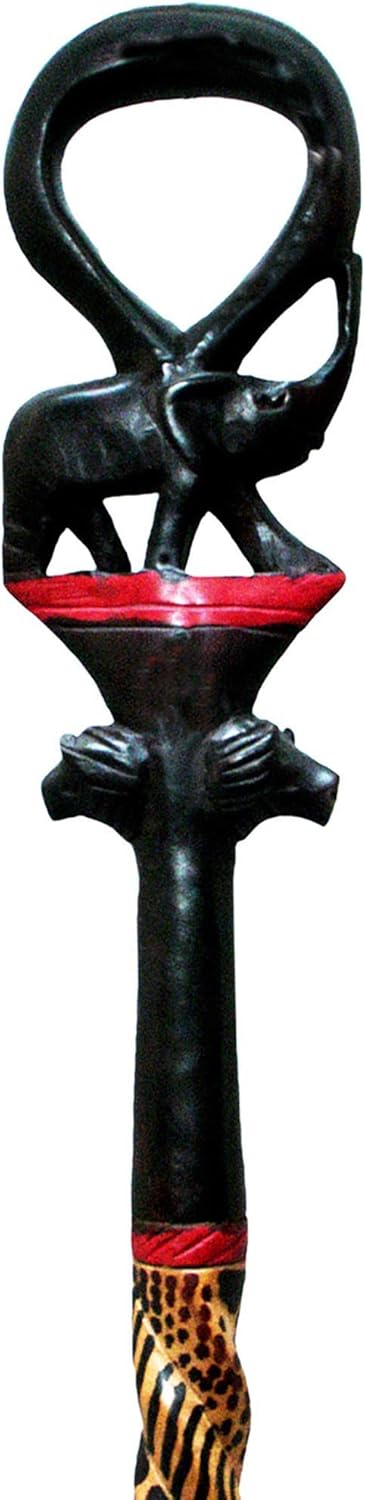 Bastón decorativo de madera africana (hecho a mano en Kenia)
