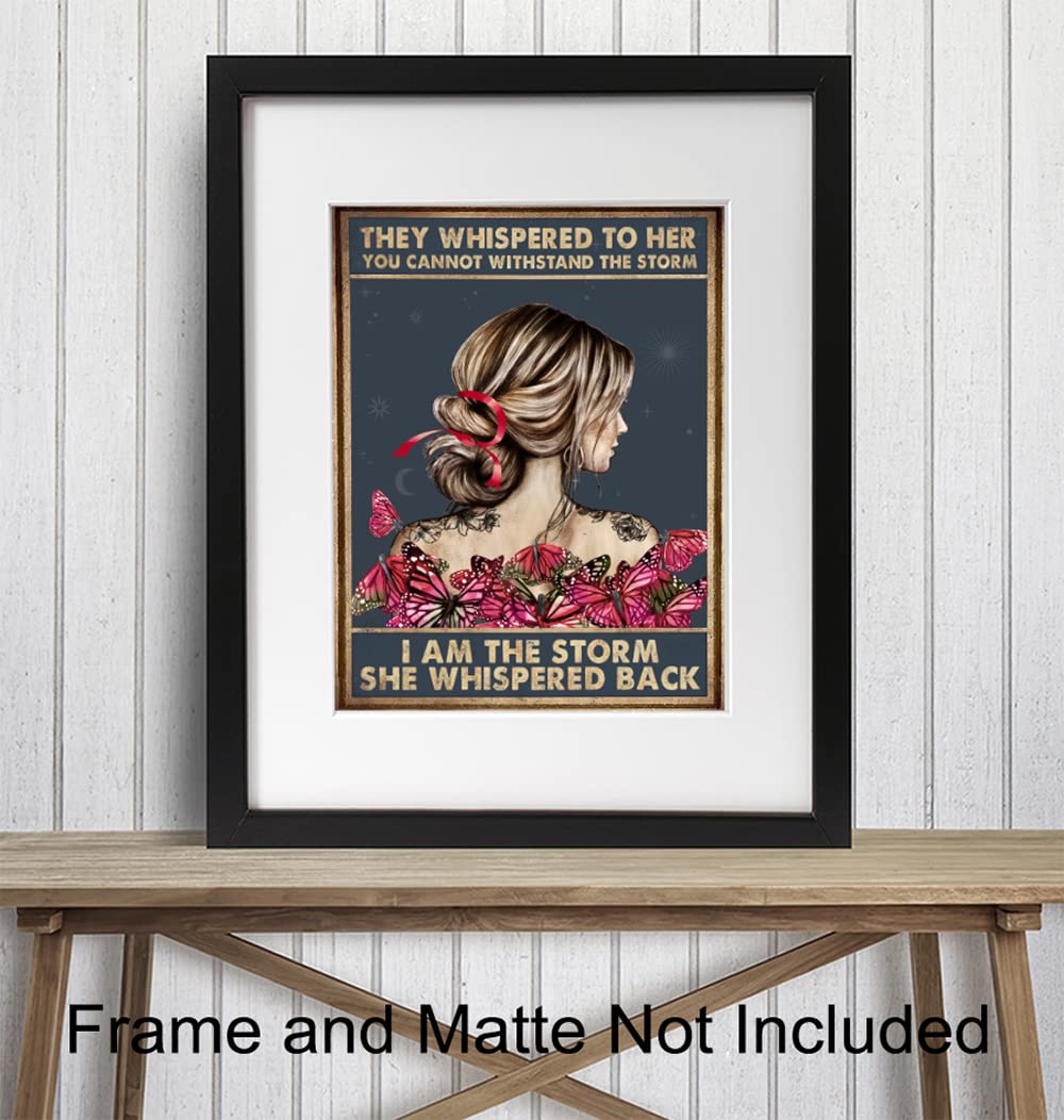 Inspirational Wall Art & Decor -LARGE 11×14- They Whispered to Her You Cannot Withstand The Storm Decor – She Whispered Back I Am The Storm – Boho