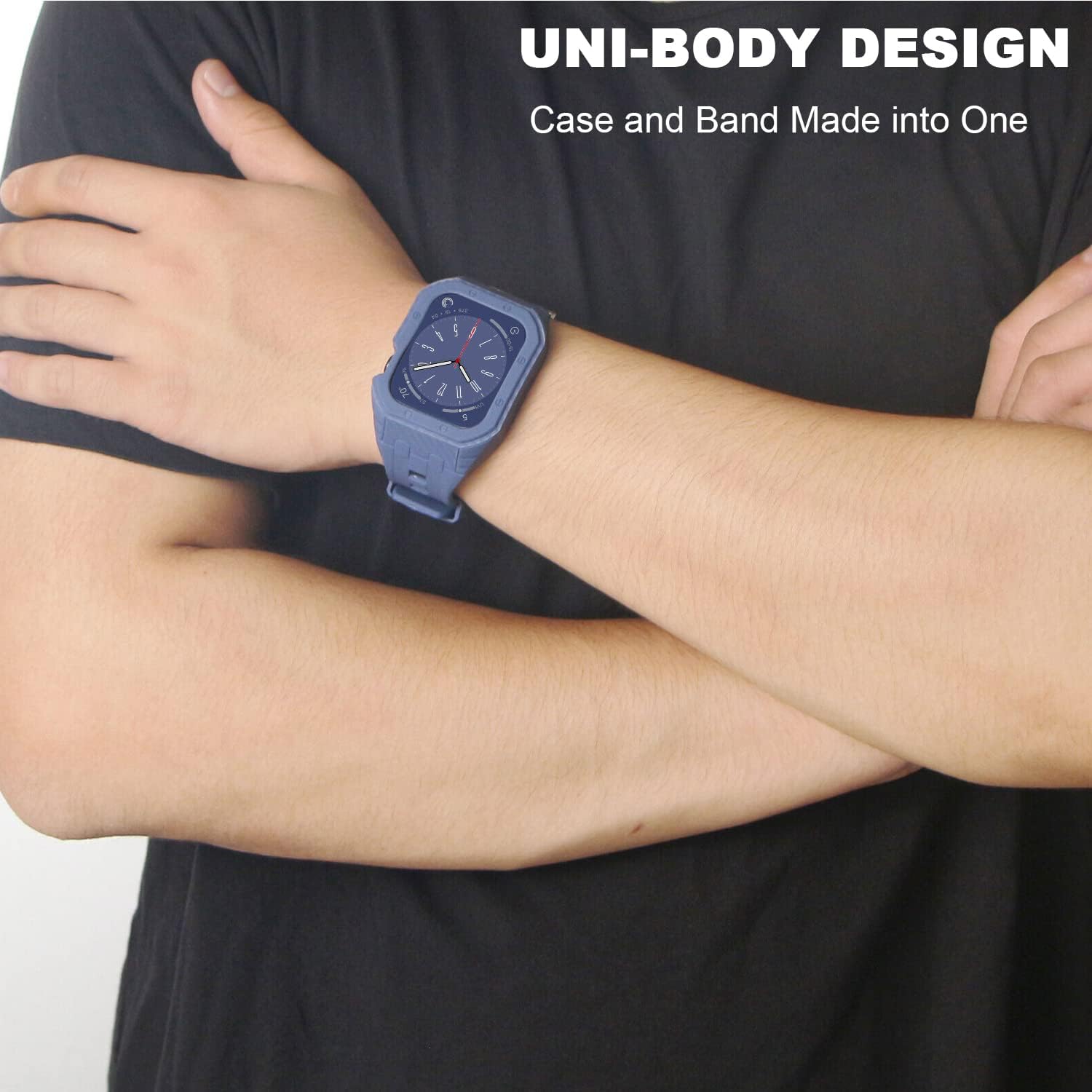 Correa para Apple Watch de 1.772 pulgadas con pulseras, funda protectora completa resistente y correa de muñeca suave para hombres y mujeres, bandas