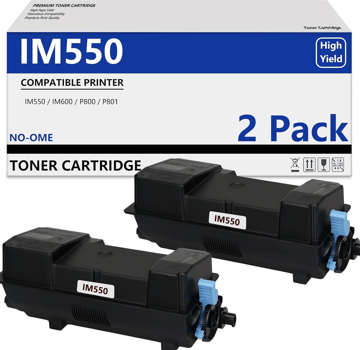 IM550 418477 Cartucho de tóner negro de repuesto para IM550 IM600 para Ricoh IM600SRF IM550F P800 P801 de alta capacidad (25500 páginas, 2 unidades)