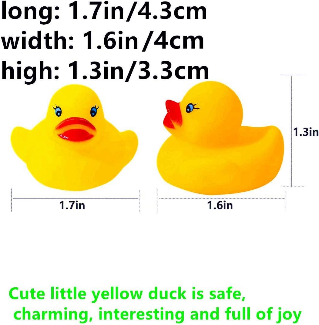 50 piezas de flotador y chirrido mini pato de goma para el baño del bebé Ducky Sound ShowerToys para niños celebrar la alegría de los niños