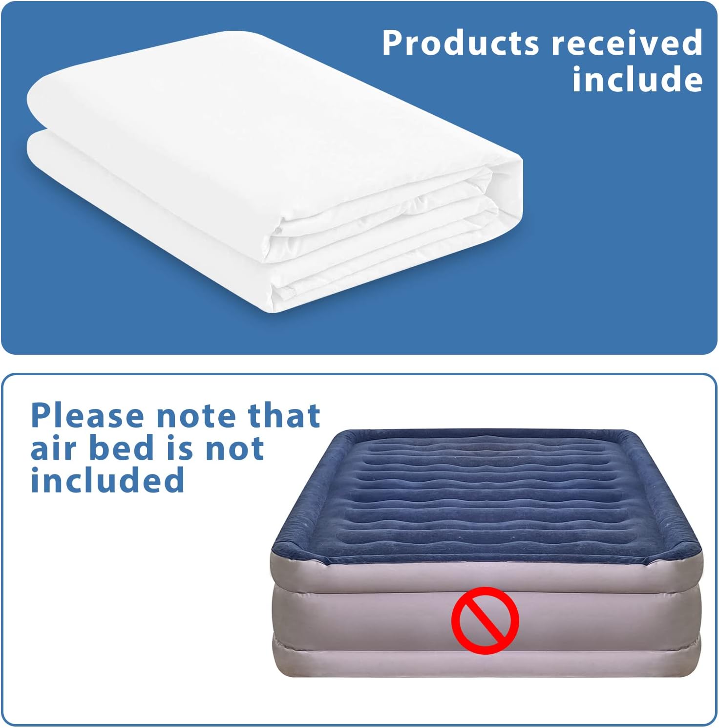 Bedecor Sábanas bajeras para colchón de aire clásico para cama de aire, colchón inflable para invitados, hogar, campamento, viajes, infla sin