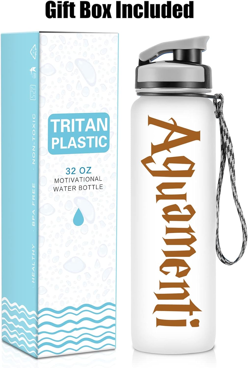 LEADO Botella de agua motivacional de 1 litro  32 onzas con marcador de tiempo – con la leyenda Aguamenti, Mercadería de Harry Potter  Divertido
