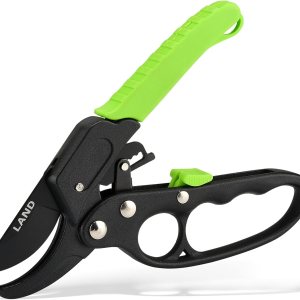 LAND Tijeras de podar de yunque de trinquete profesional de 8 pulgadas, mecanismo de trinquete, ranura de yunque, tijeras de jardín, podadora de LAND Tijeras de podar de yunque de trinquete profesional de 8 pulgadas, mecanismo de trinquete, ranura de yunque, tijeras de jardín, podadora de