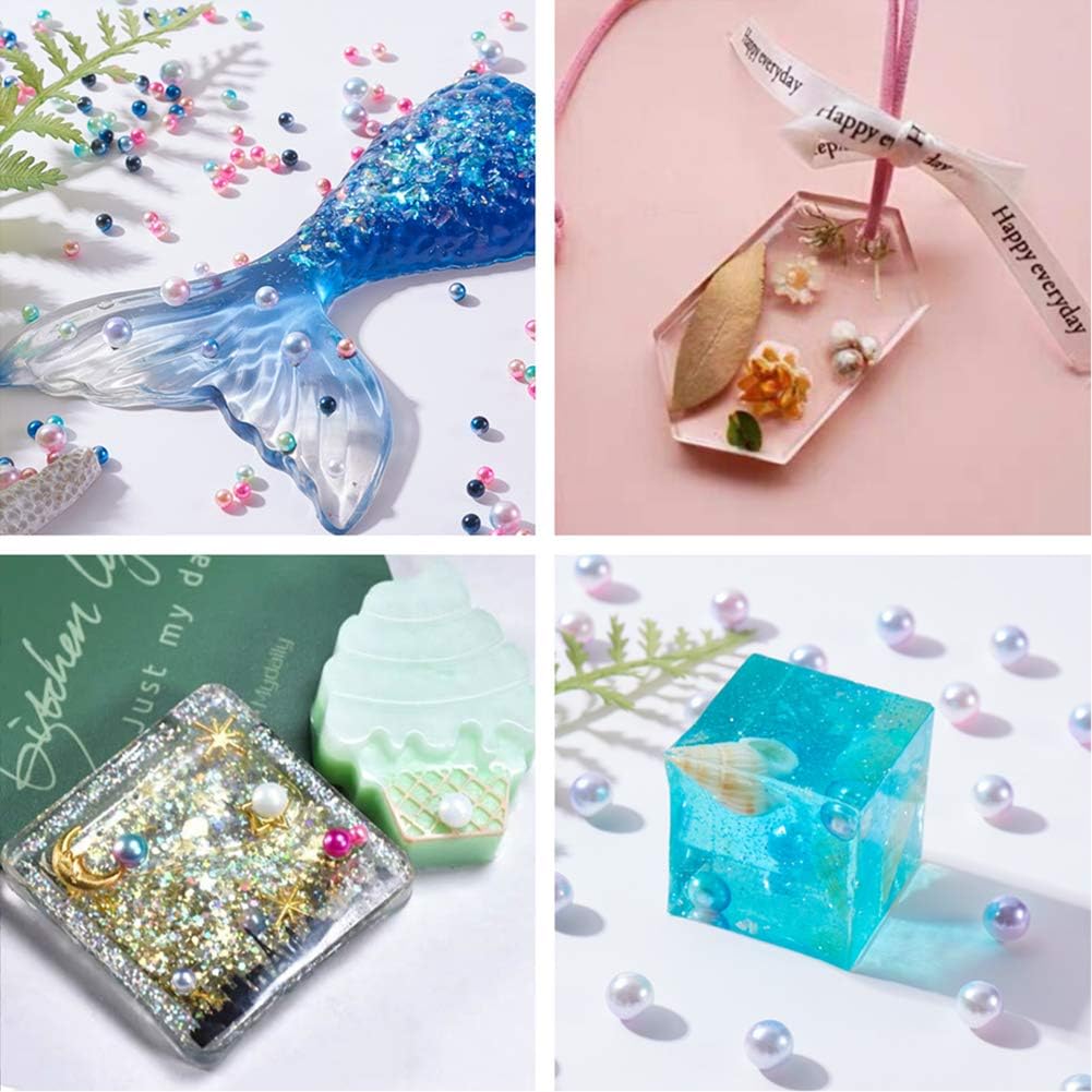 OLYCRAFT 10000 cuentas de perlas blancas sin agujero de 0.069 a 0.079 pulgadas, perlas de uñas súper pequeñas, perlas acrílicas sueltas, material de