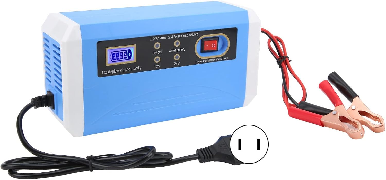 Cargador de batería de coche 24V12V Mantenedor de batería de carga inteligente Cargador de reparación de pulso de transferencia automática con