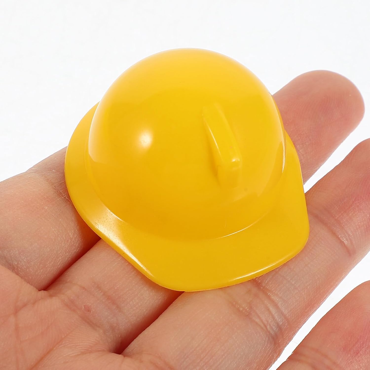 jojofuny Sombrero duro de construcción 40pcs Mini sombrero de construcción plástico mascota miniatura muñeca sombreros