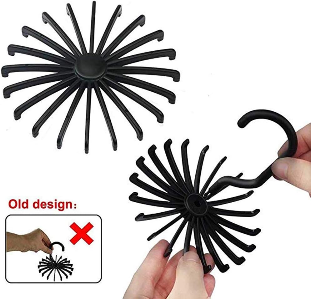 BigOtters 4 piezas de colgadores de bufandas giratorios de 360 grados ajustables para cinturón de corbata, soporte para colgar ganchos de