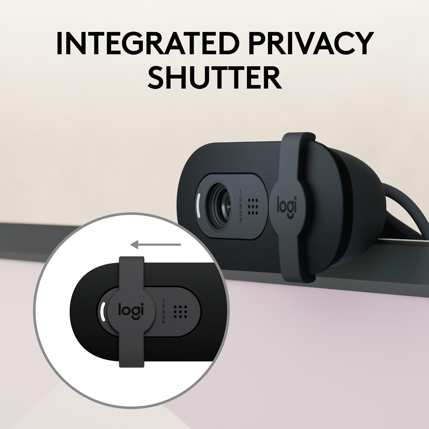 Logitech Cámara web Brio 101 Full HD 1080p hecha para reuniones y trabajos para transmisión equilibrio de luz automático, micrófono integrado,