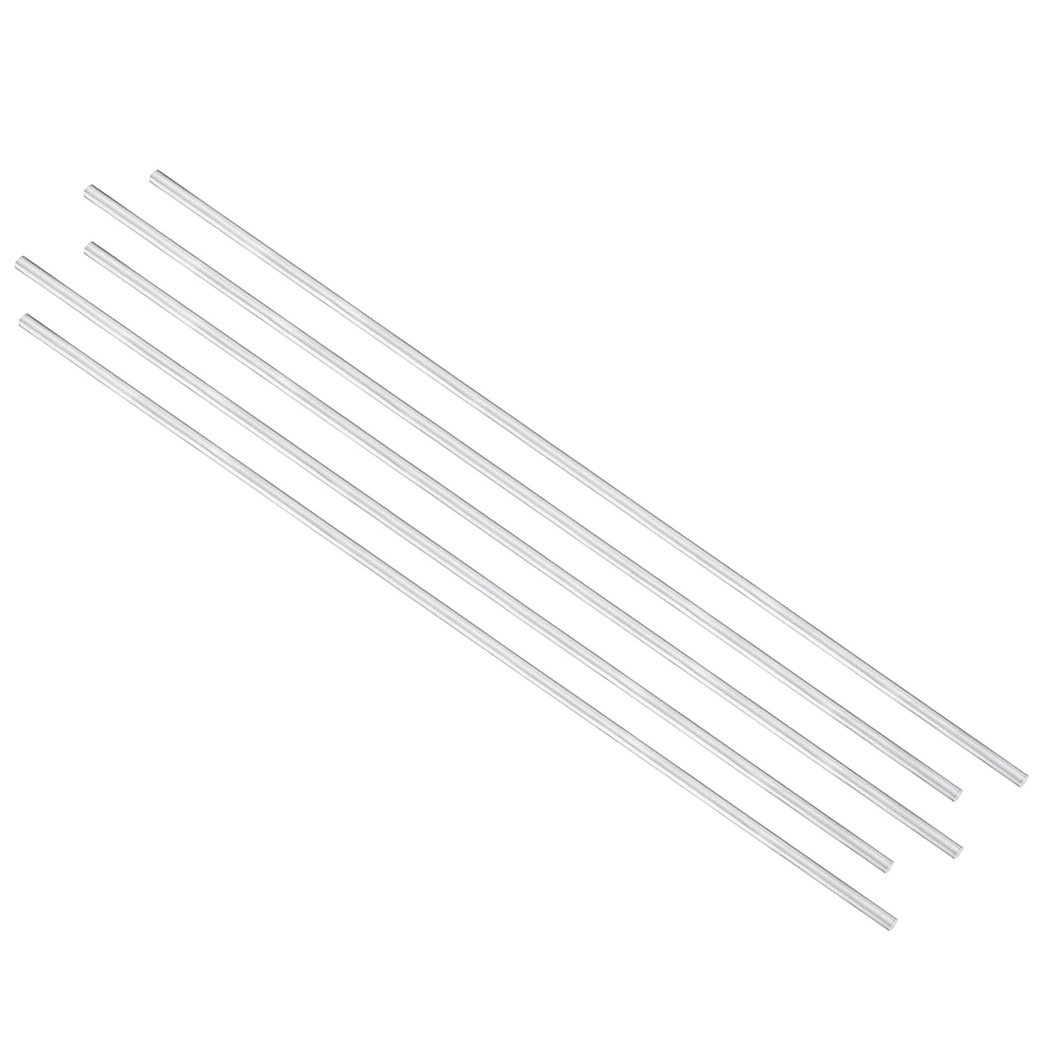 uxcell Barra de torno de varilla redonda sólida de aluminio 0.236 in x 19.685 in para herramienta de manualidades de bricolaje 5 piezas