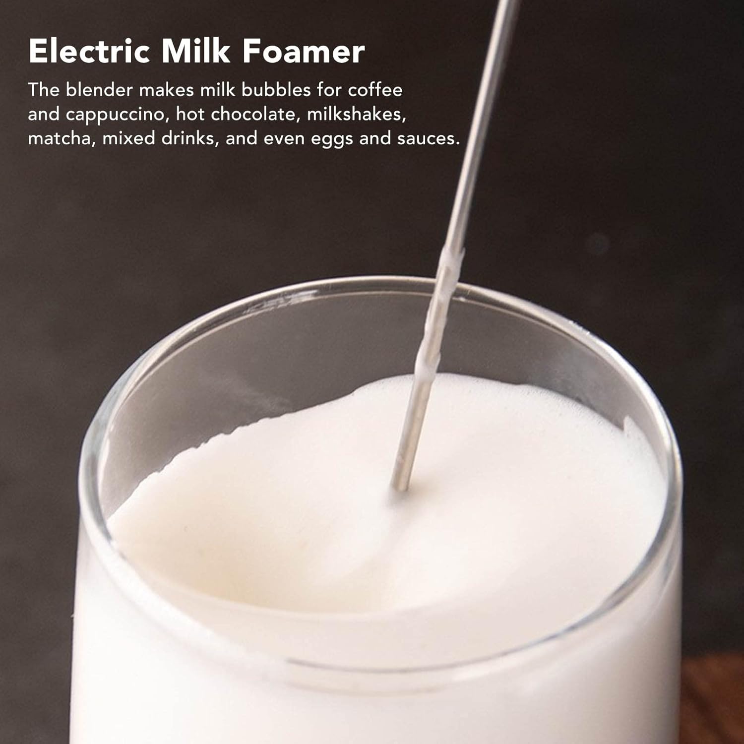 Espumador de leche eléctrico de mano para café, batidor de leche automático de mano para agitar, bar, cocina, bebida, capuchino, latte, matcha,
