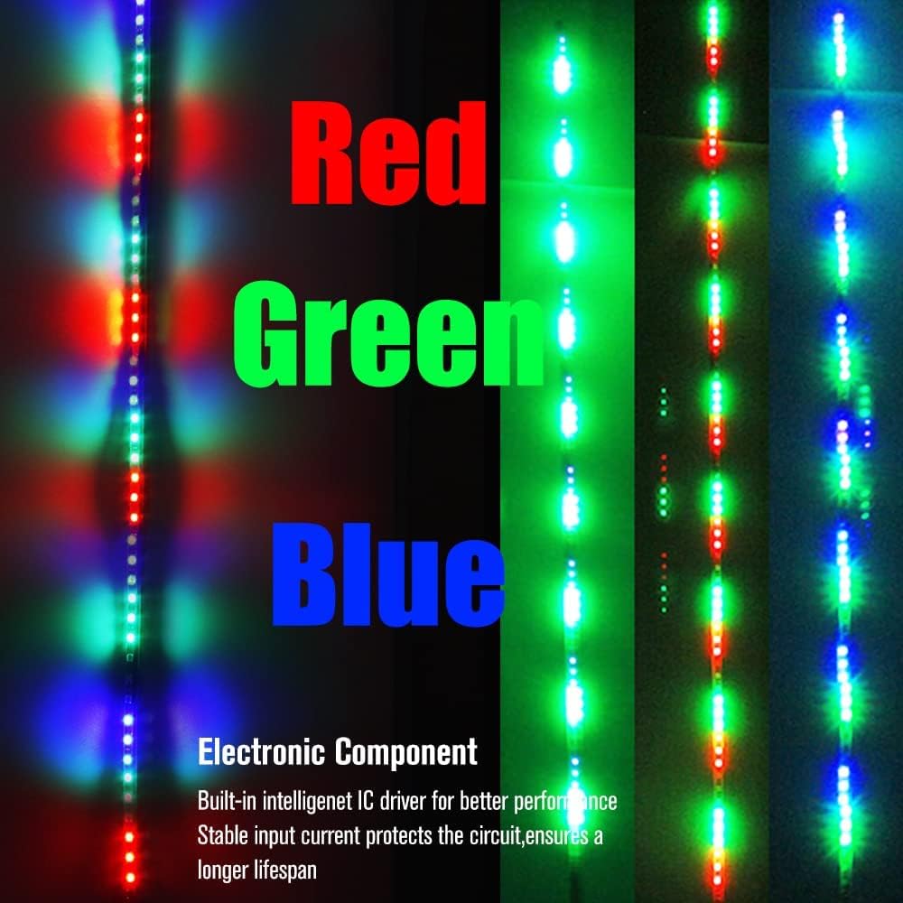 2 luces LED RGB de 2 pies para látigo de 270, luz estroboscópica de 270, luz LED impermeable para todoterreno, ATV, UTV, RZR, camión, barco, Can-am.